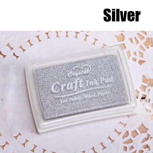 Handmade DIY Craft Oil Based DIY Ink Pad Rubber Stamps Fabric Wood Paper Scrapbooking 8 Colors Ink pad Finger Paint: White