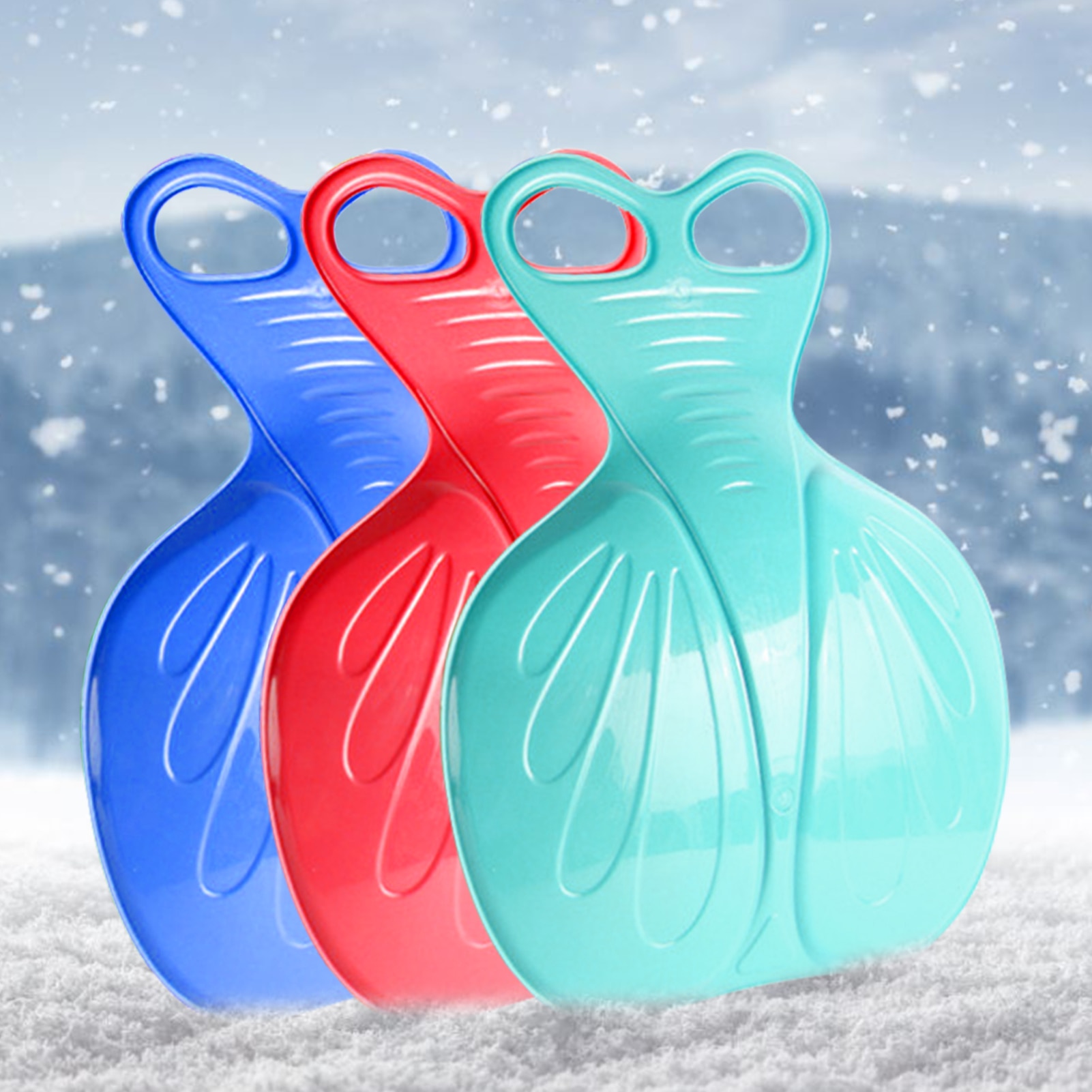 Winter Snow Sled Board Sport Thicken Snow Sled Kids Adult Plastic Ski Board For Outdoor Skiing Grass Sand Slider Snow Luge