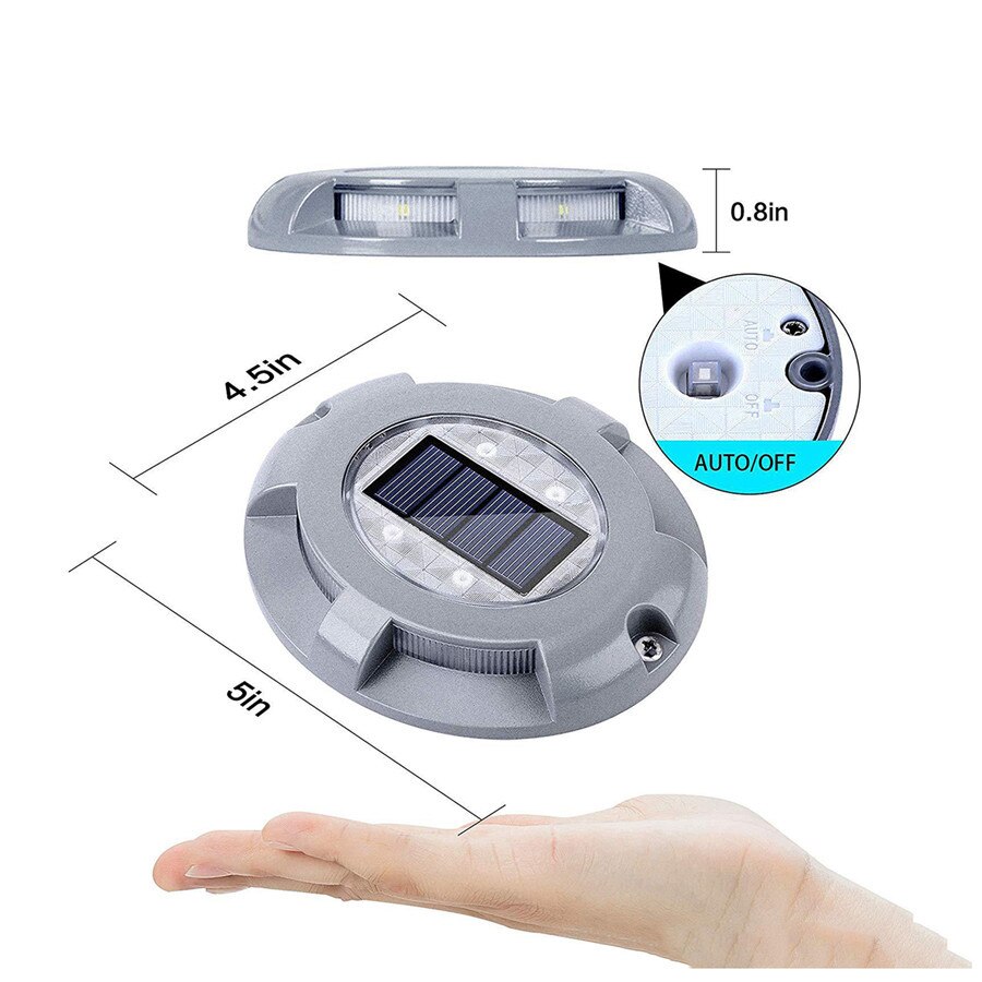 Solar-Bodenmarkierungsleuchte LED – Wasserdicht, Für Auffahrt, Gehweg, Bis 1000 M Sichtweite