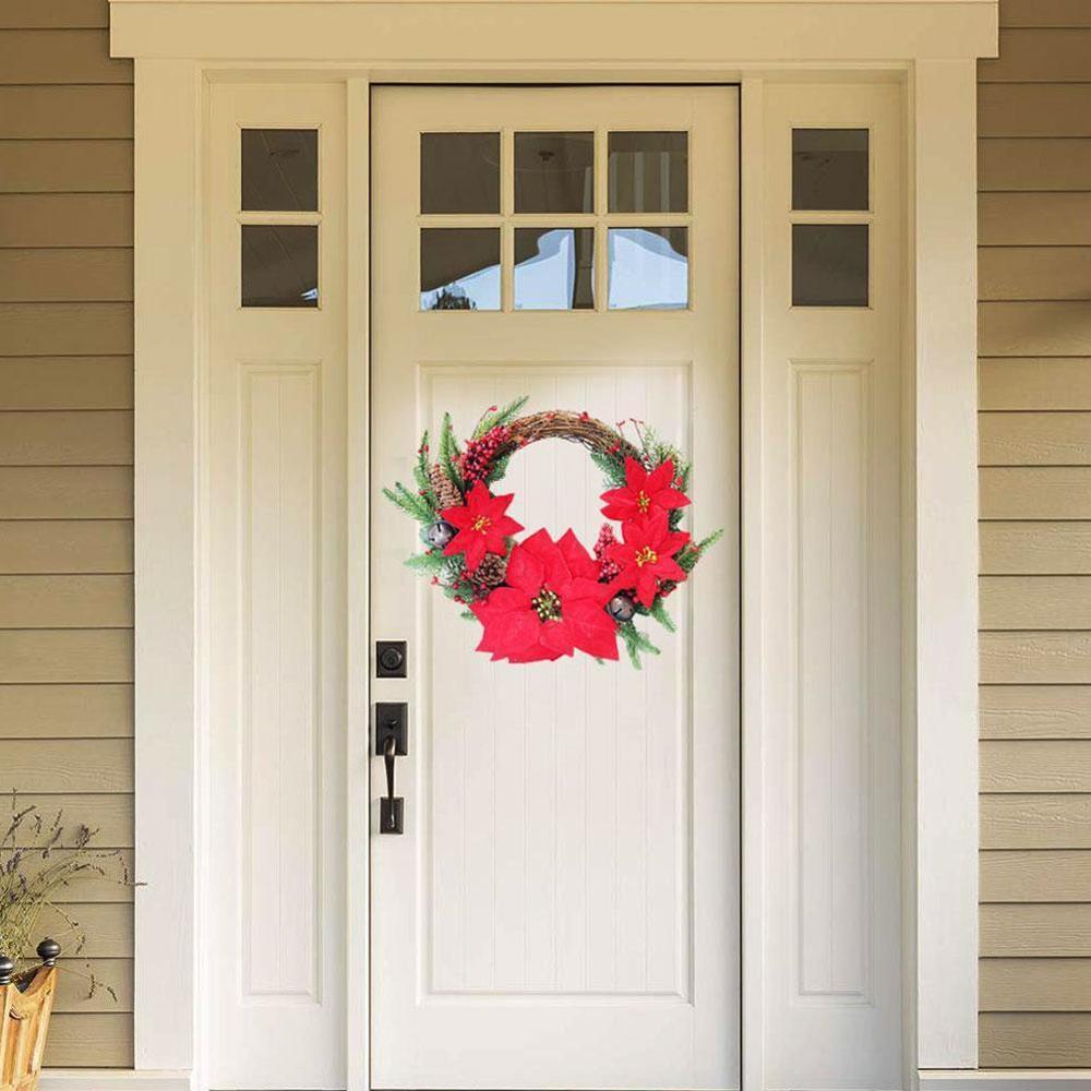 Guirnaldas navideñas artificiales para puerta, suministros decorativos para puerta, decoración colgante para fiestas y Navidad, F2S2
