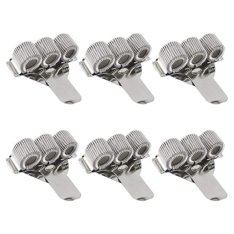6 stk triple-hul penneholder med lommeclip pen clipboard holder pen klip organizer til bærbare hjemmekontor lomme: Default Title