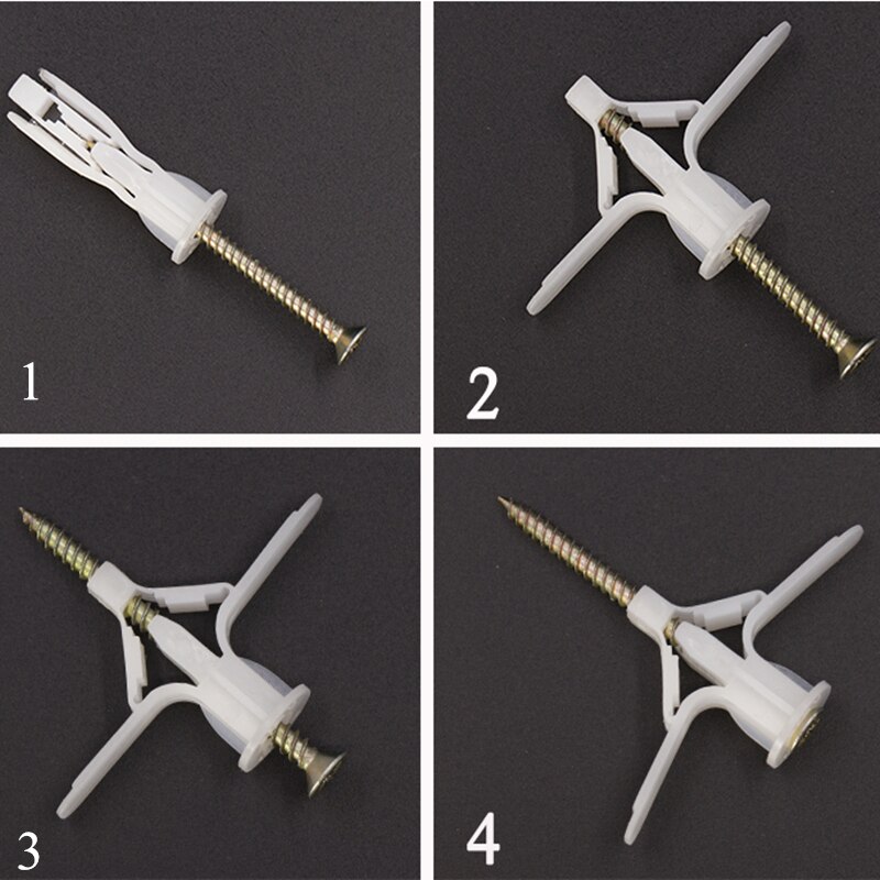 Perno de anclaje de expansión de plástico, tubo de expansión de placa de yeso, herramienta estacionaria portátil en forma de avión, para el hogar forma de mariposa, 10 Uds.