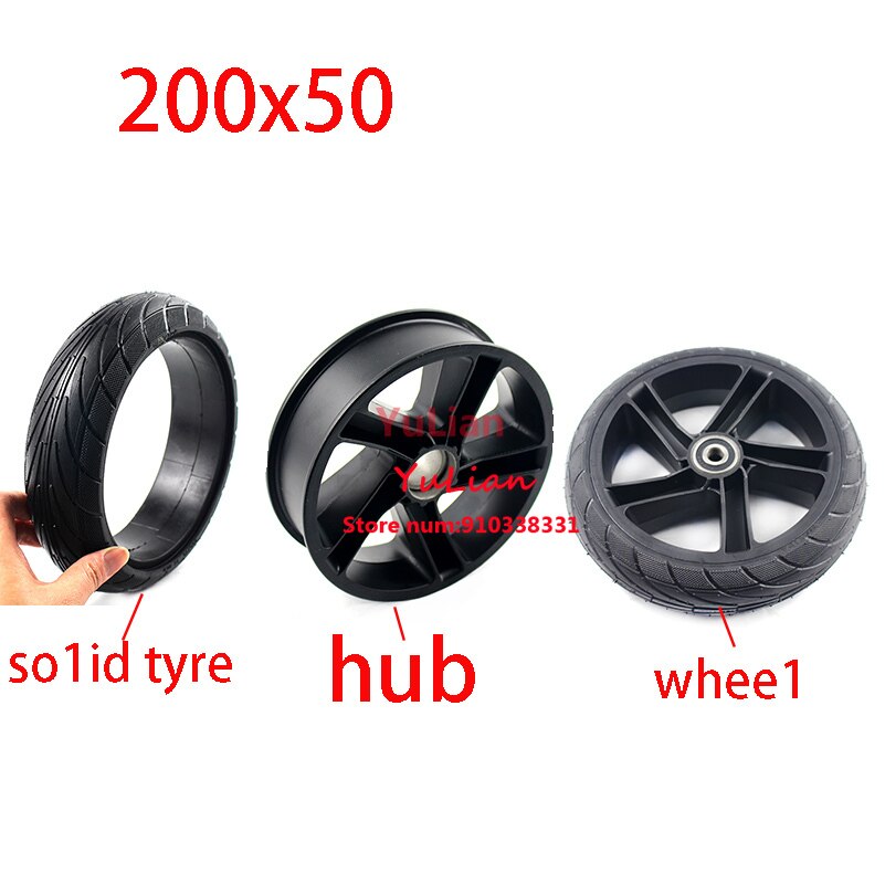 Rueda sólida de aleación de 200x50 hub8 pulgadas whee. Neumático trasero para patinete eléctrico Xiaomi Ninebot Segway ES1 ES2 ES4, a prueba de explosiones