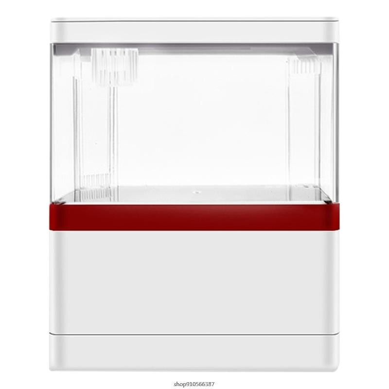 Betta Aquarium Starter Kits with LED Lighting and Filtration Included Mini Acrylic Fish Tank 1.5L Capacity Pet Supplies au24 21: Red