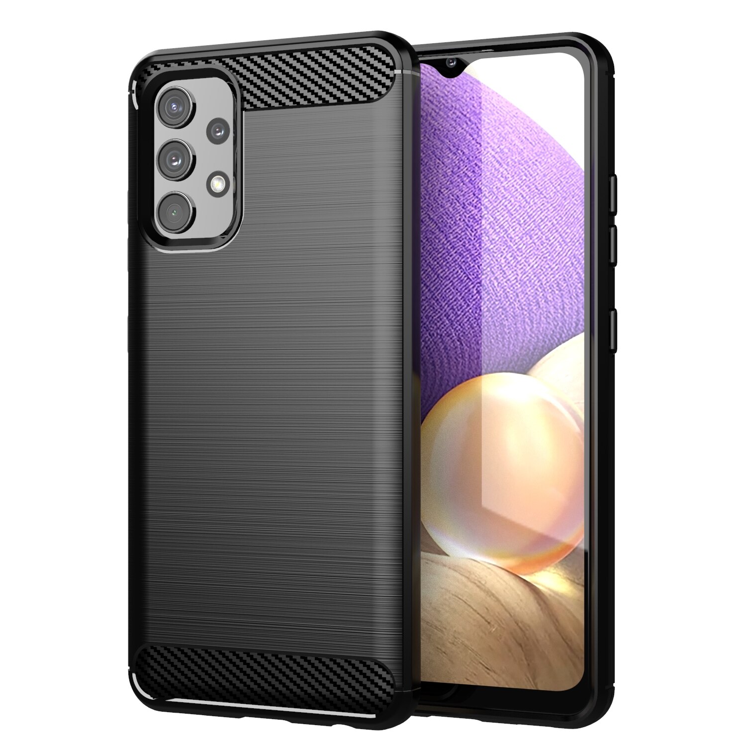 Custodia per telefono A32 per Samsung Galaxy A32 4G Cover posteriore in Silicone semiavvolto antiurto per Samsung A32 5G Shell: A32 5G / Black