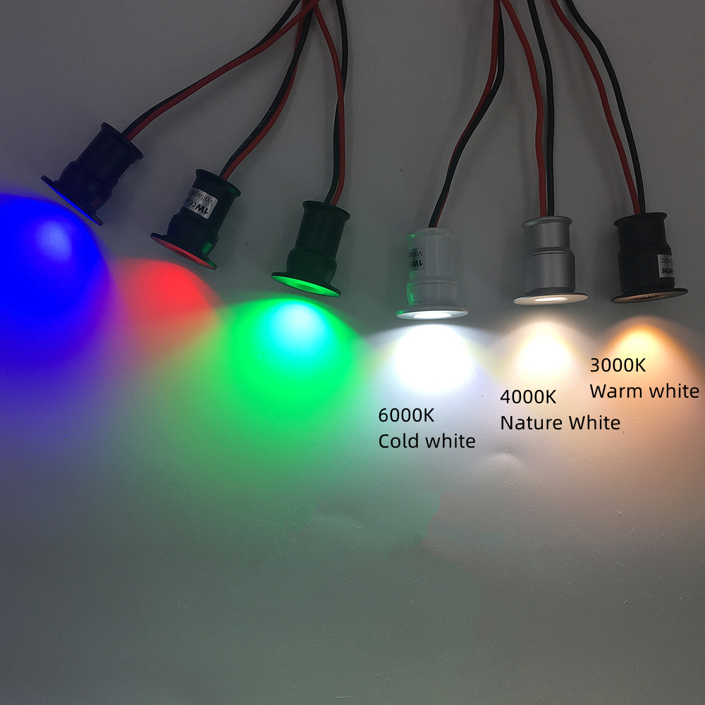 Mini foco de 1W IP65, 15mm, luces LED empotradas, luz empotrable de techo de 12V, lámpara de puntos para armario de escalera con transformador de 110V-220V