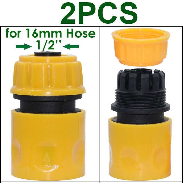 KESLA Garden Quick Connector Coupling w/ Shut Off Valve Switch Irrigation Watering 16mm 20mm Hose Pipe Adapter Fittings Repair: KSL01-034