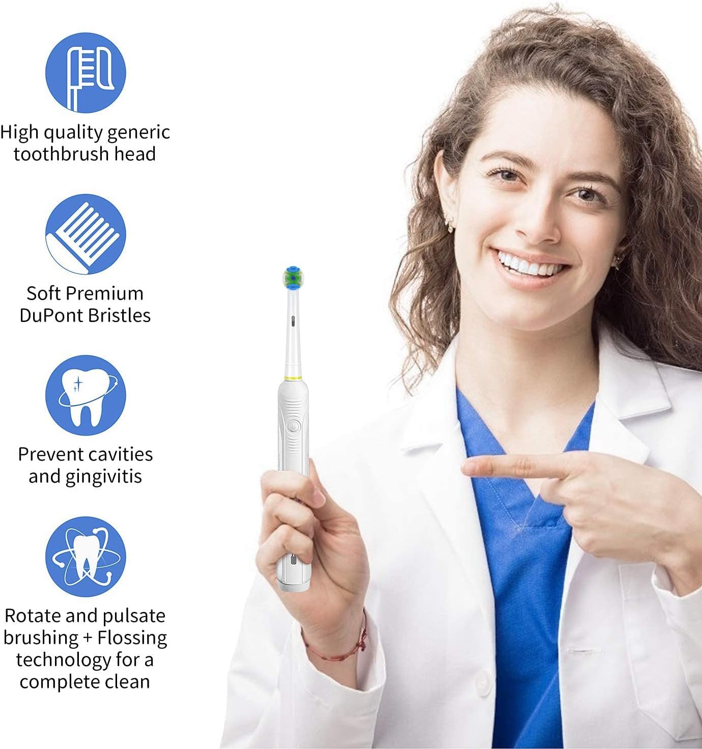 Floss Action Vervangende Elektrische Tandenborstel Hoofd Navulling Voor Orale B Oplaadbare Tandenborstels Universele Borstelkop Nozzles