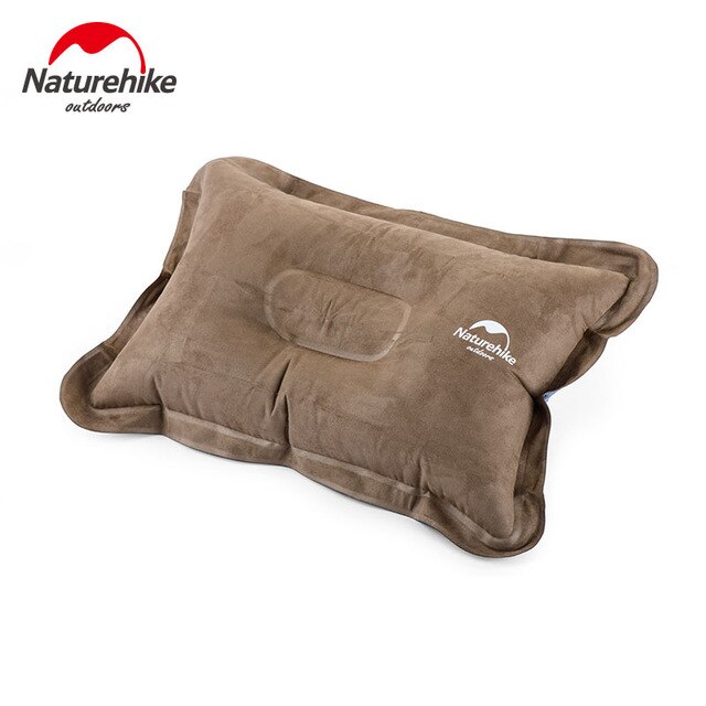 Naturehike Upgraded Suede Material Inflatable Pillow for Hiking Backpacking Travel Pillows Camping Nap Air Pillows NH15A001-L: Brown