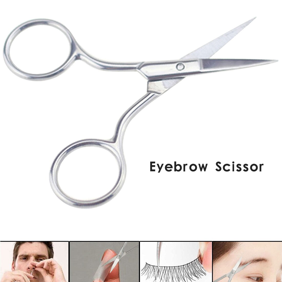 Stainless steel manicure scissors mirror light embroidery beauty cut nose hair cut eyebrow scissors makeup scissors tool