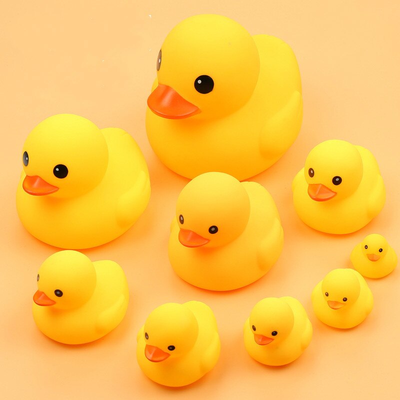 5pc BabyToy Bad Ente Gelbe Ente Lustige Mädchen Junge Kinder Strand Schwimmen Kawaii Nette Wasser Float Gummi Badewanne spielzeug für Kinder: 9pcs NO 1-9