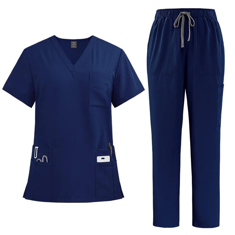 Uniformes médicos Unisex para hombres y mujeres, ropa de enfermería, disfraz de belleza, conjuntos de batas de enfermera, ropa de trabajo para médico y dentista, Tops clínicos, pantalones