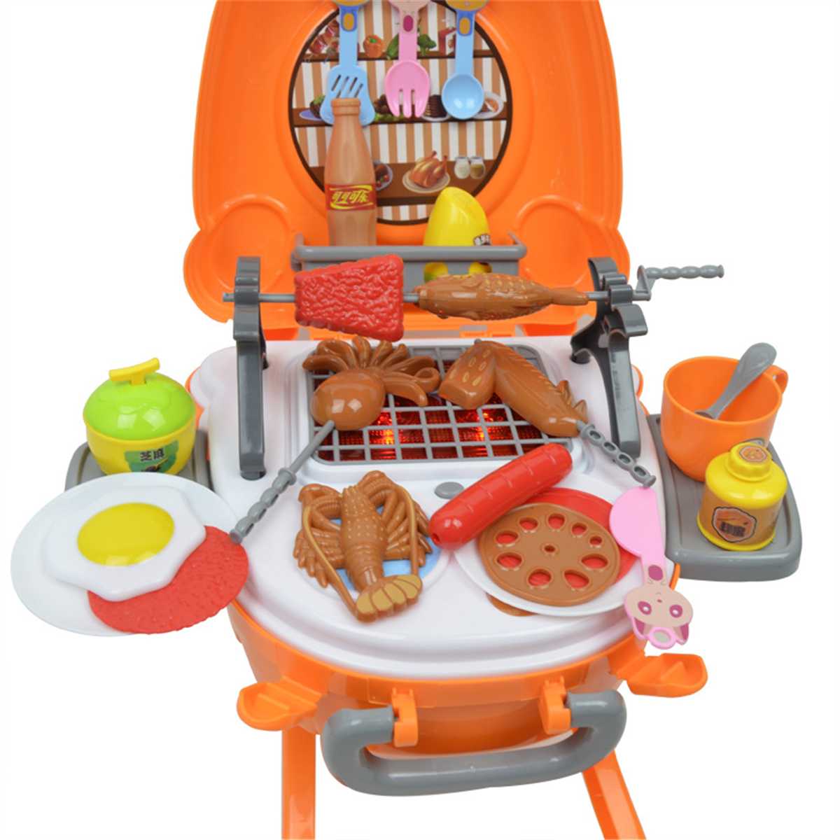 Outdoor Barbecue Kachel Onderwijs Koken Met Muziek Licht Speelgoed Simulatie keuken kinderen Barbecue String BBQ Speelgoed Set