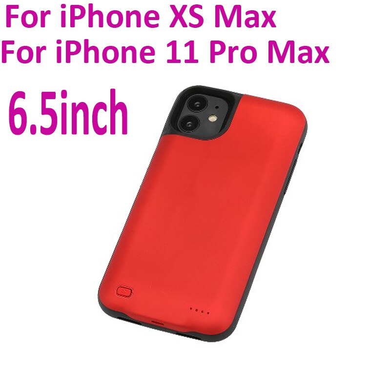 Battery Charger Case For iPhone X XS 11 pro Max Power Case External Battery Pack For iPhone XR XS Max 11 pro Phone charger case: Red for XS Max