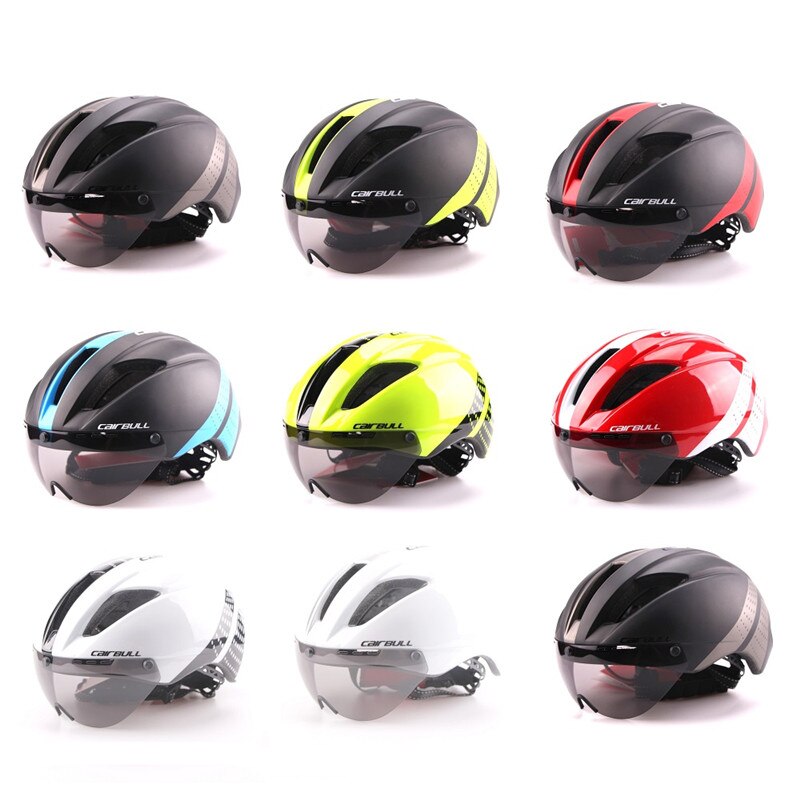 CAIRBULL Helmet Aero Ultra-light Goggle TT Road Bicycle Helmet Integrally-molded Helmet Racing Cycling Time-Trial Cycling Helmet