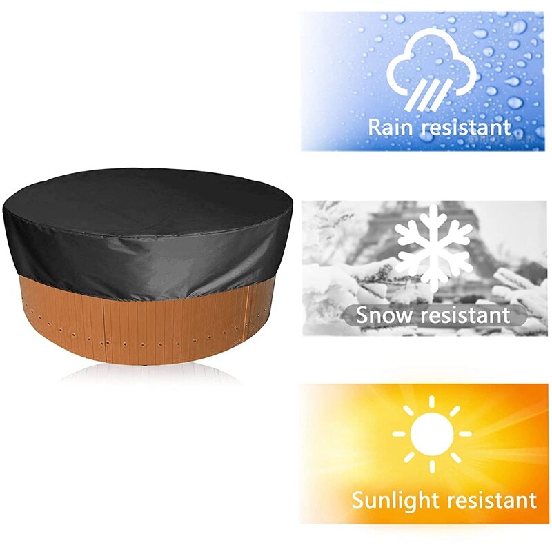 Tampa de cobertura de banheira de hidromassagem redonda à prova dwaterproof água cobertura de piscina solar cobertura de poeira banhado a prata capa de chuva