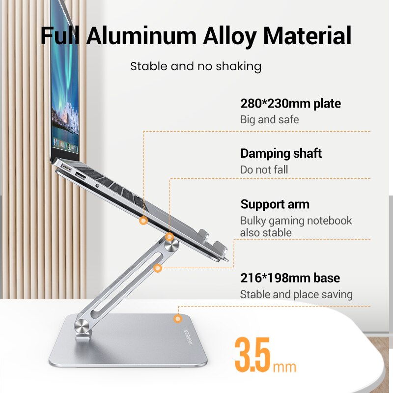 Ugreen laptop stativ holder notebook stander til macbook air pro lodret laptop stand notebook support macbook pro computer stand