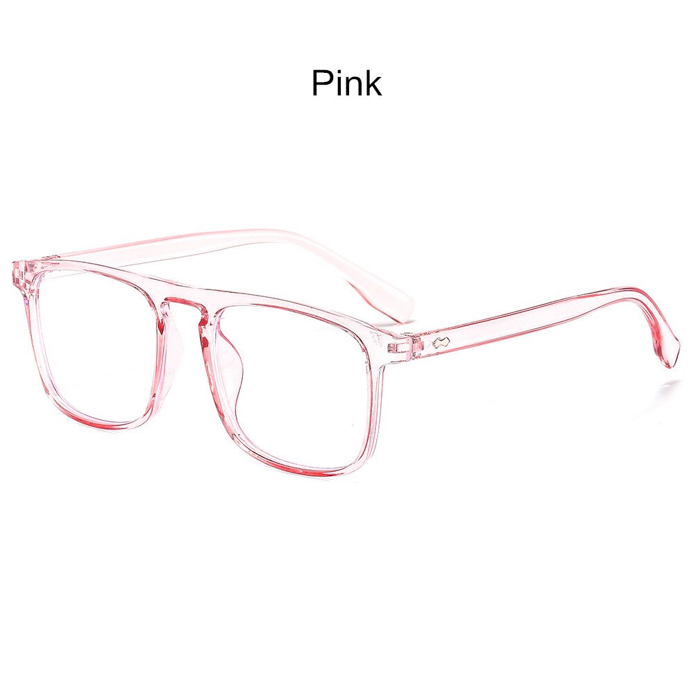 Classic Women Eyeglasses Men Optical Computer Glasses Prescription Myopia Eyewear Frame Square Transparent Spectacle Unisex: Pink
