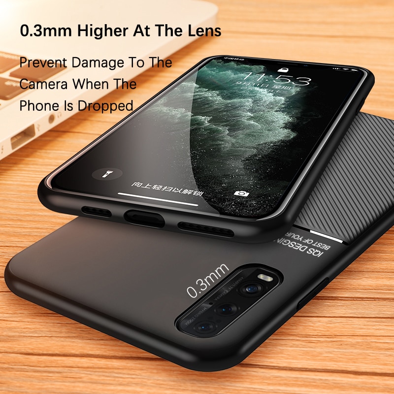 Phone Case For OPPO Find X2 Pro Luxury PU Leather Line Texture Cover For OPPO Find X2 Neo Lite Hard Back Shell TPU Frame Cases