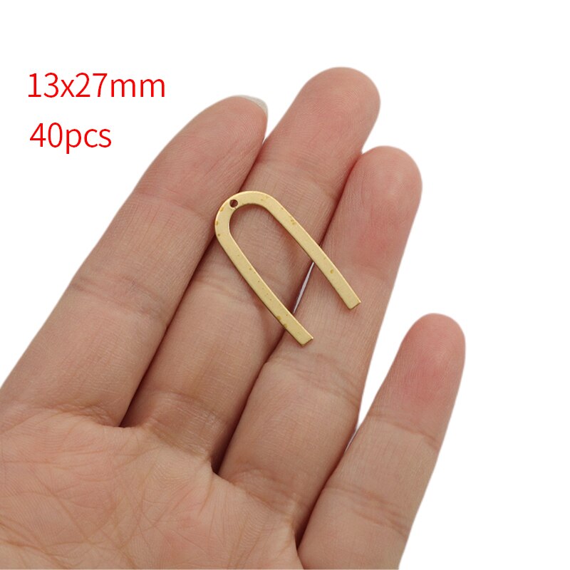 1 paczka surowego mosiądzu U kształt złącze Charms geometria Penadant kolczyk Charms dla DIY ocena biżuteria akcesoria do rękodzieła rzemiosło: style10