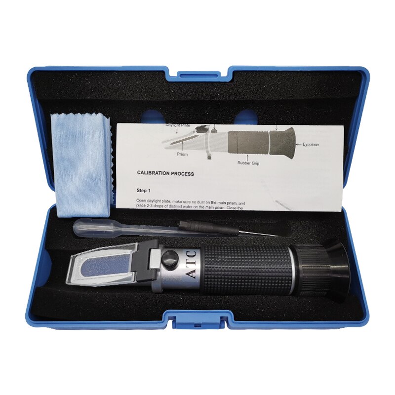 2-in-1 Emulsion Concentration Refractometer Hydrometer Mine Support Emulsified Oil 0-15% Anti-Rust Cutting MDT/M-10 Concentrate: Hydrometer- With Box