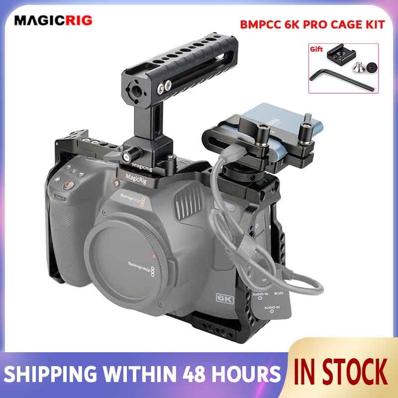 MAGICRIG BMPCC 6K Pro Cage Kit, For Blackmagic Pocket Cinema Camera 6K Pro With NATO Handle &amp; NATO Rail &amp; T5 SSD Mount