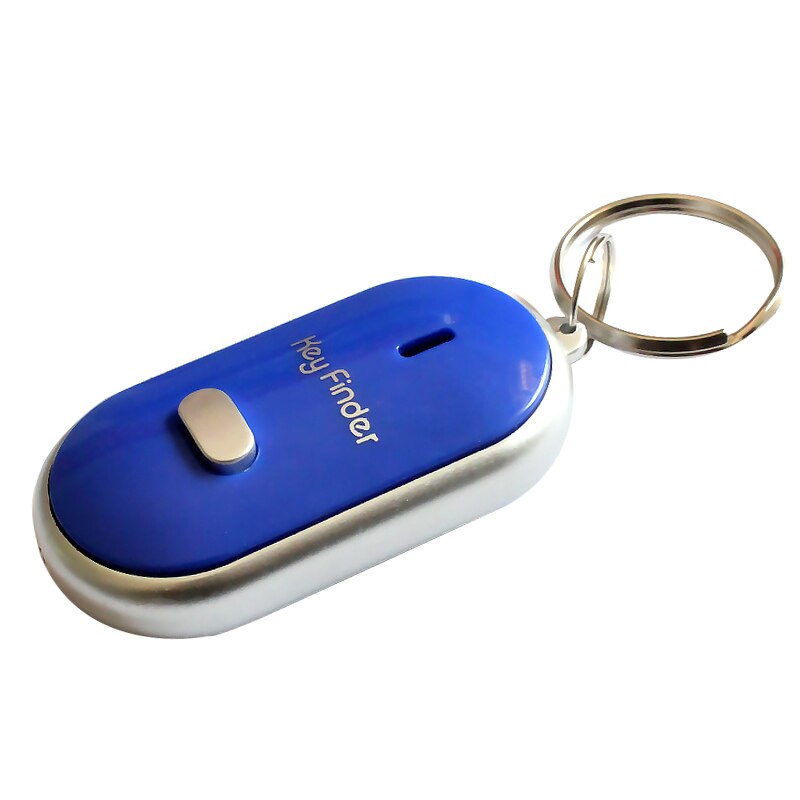 Led Key Finder Locator Vind Verloren Sleutels Chain Sleutelhanger Whistle Sound Control UY8: Blauw