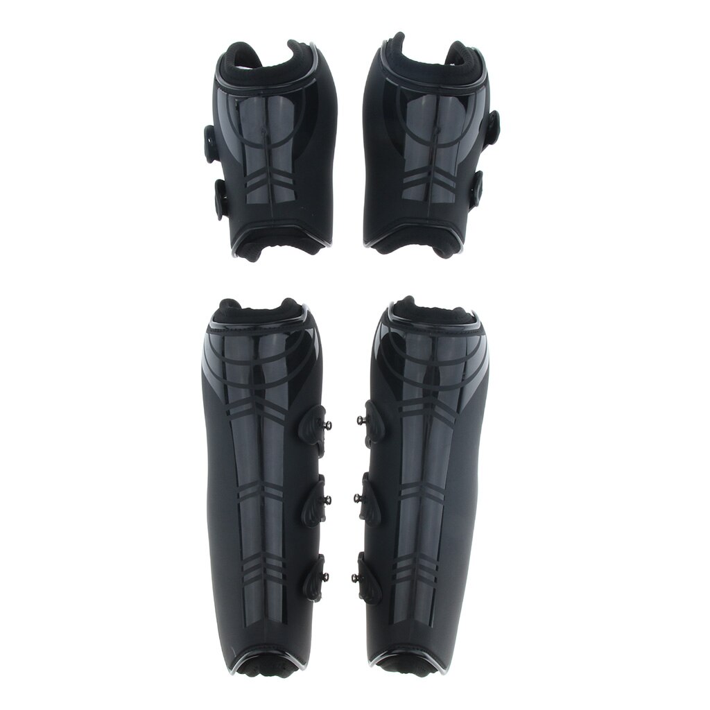 Equine Sport Paard Pu Shell Neopreen Gevoerd Voor/Achterpoten Been Spalk Boot Set