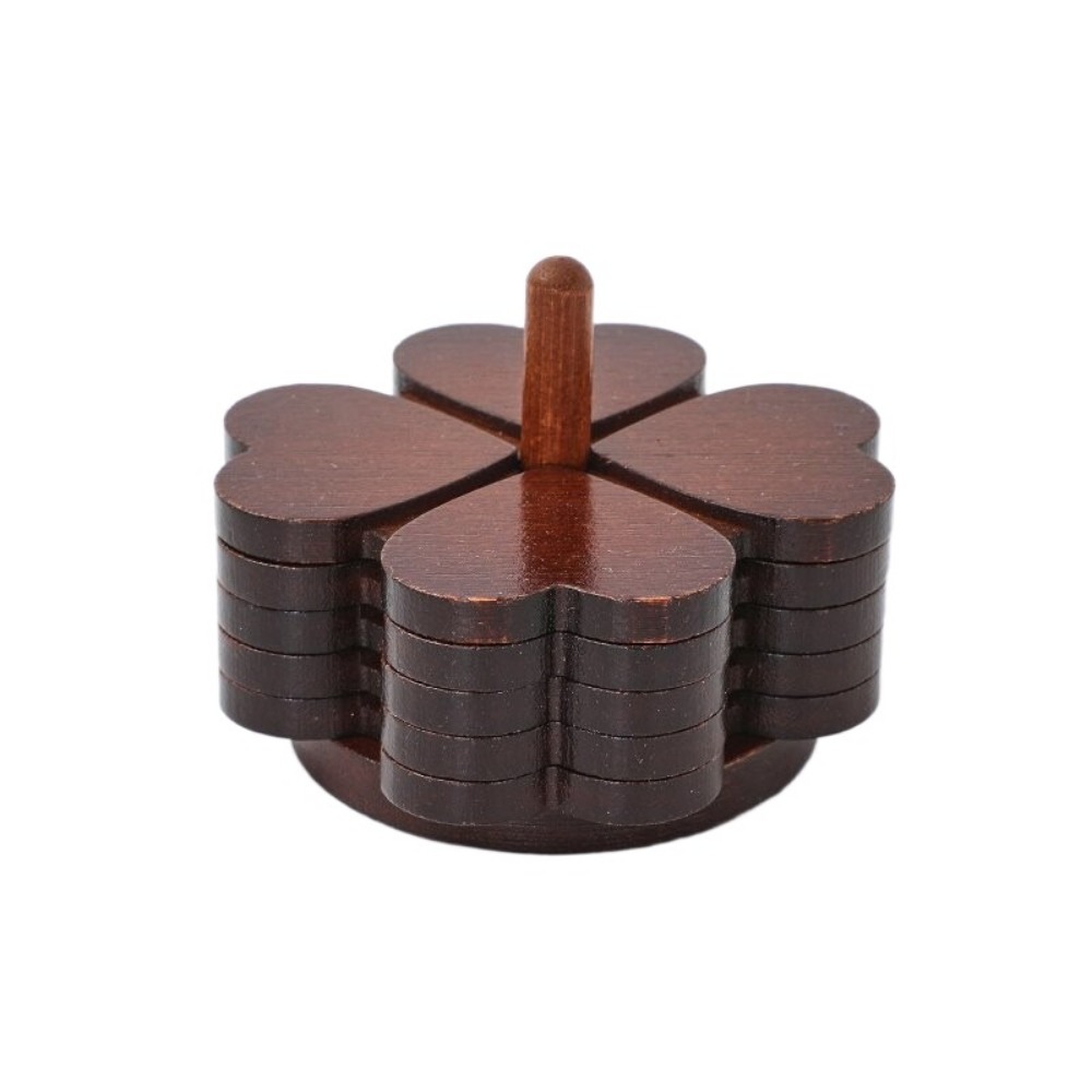 Tovagliette creativo a forma di quattro foglie Sottobicchiere da tavolo termoisolante resistente al calore Festival decorativo antiscottatura per tazze: nero