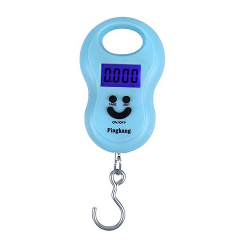 LCD Backlit Travel Portable Luggage Baggage Suitcase Bag Weight Digital Weighing Hook Up/bandage Scale No Battery: 50kg blue