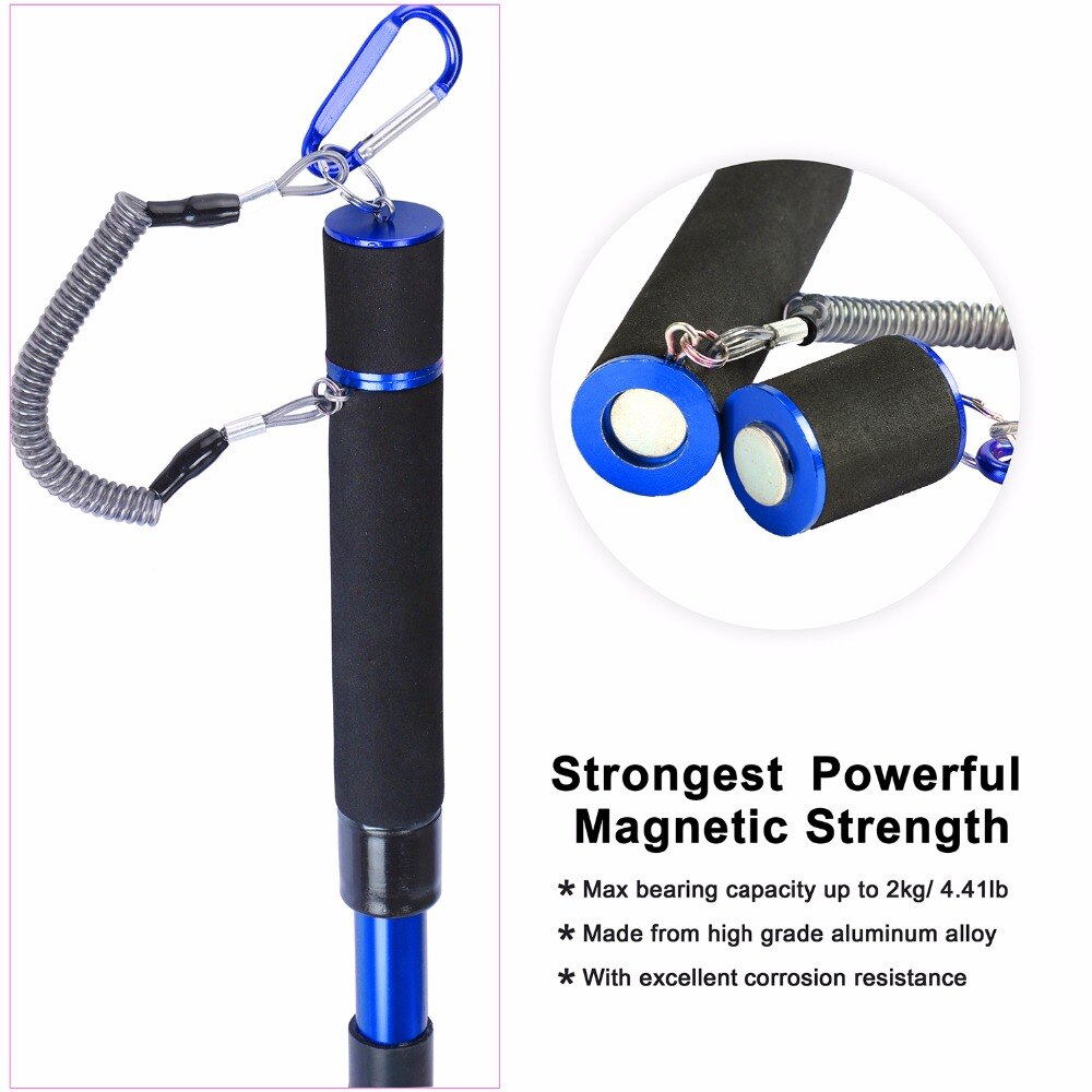 Goture Telescopic Fishing Landing Net Aluminum Alloy Frame Brail Small Rubber Mesh Magnetic Clip Lanyard Fly Fishing Net