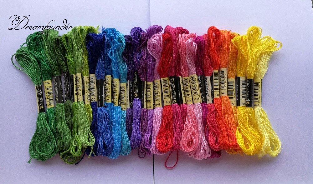 Fil de coton coloré chinois CXC, 30 pièces/lot, fil de tissu DMC couleur point de croix, bricolage, couture, artisanat de broderie