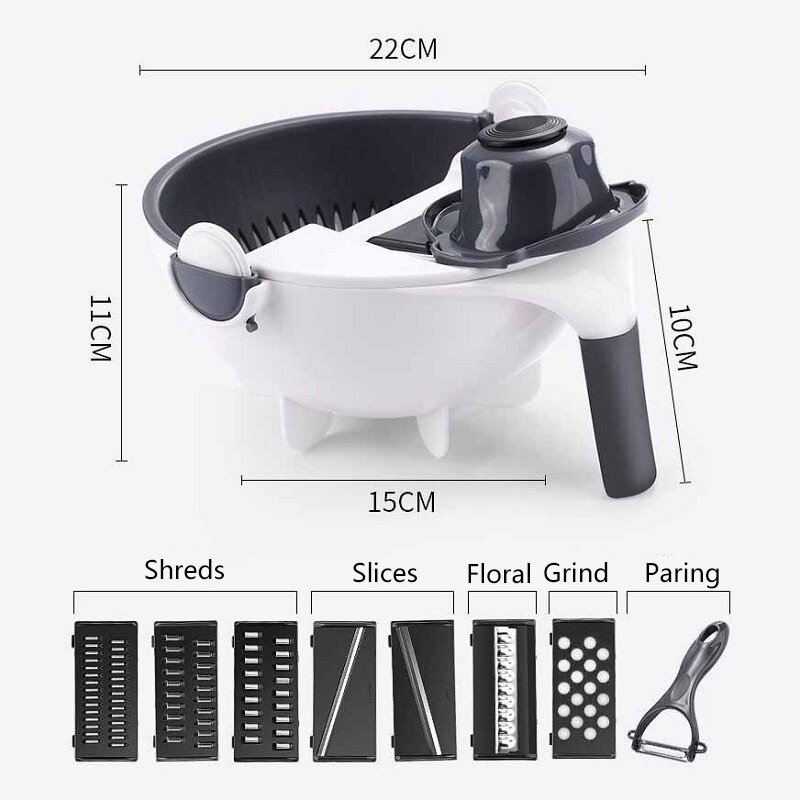 Multifunctionele groentesnijder mandoline fruit aardappelschiller wortelrasp keukenaccessoires mand groentesnijder