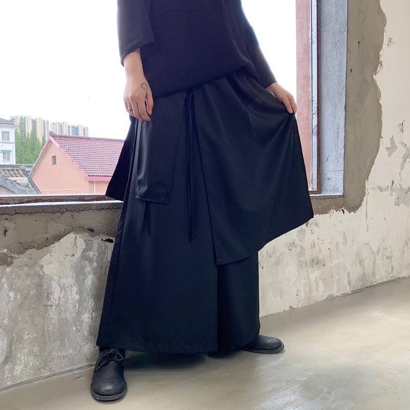 Homme ample jambe large Harem pantalon jupe pantalon hommes japon Streetwear Style Vintage décontracté Kimono pantalon