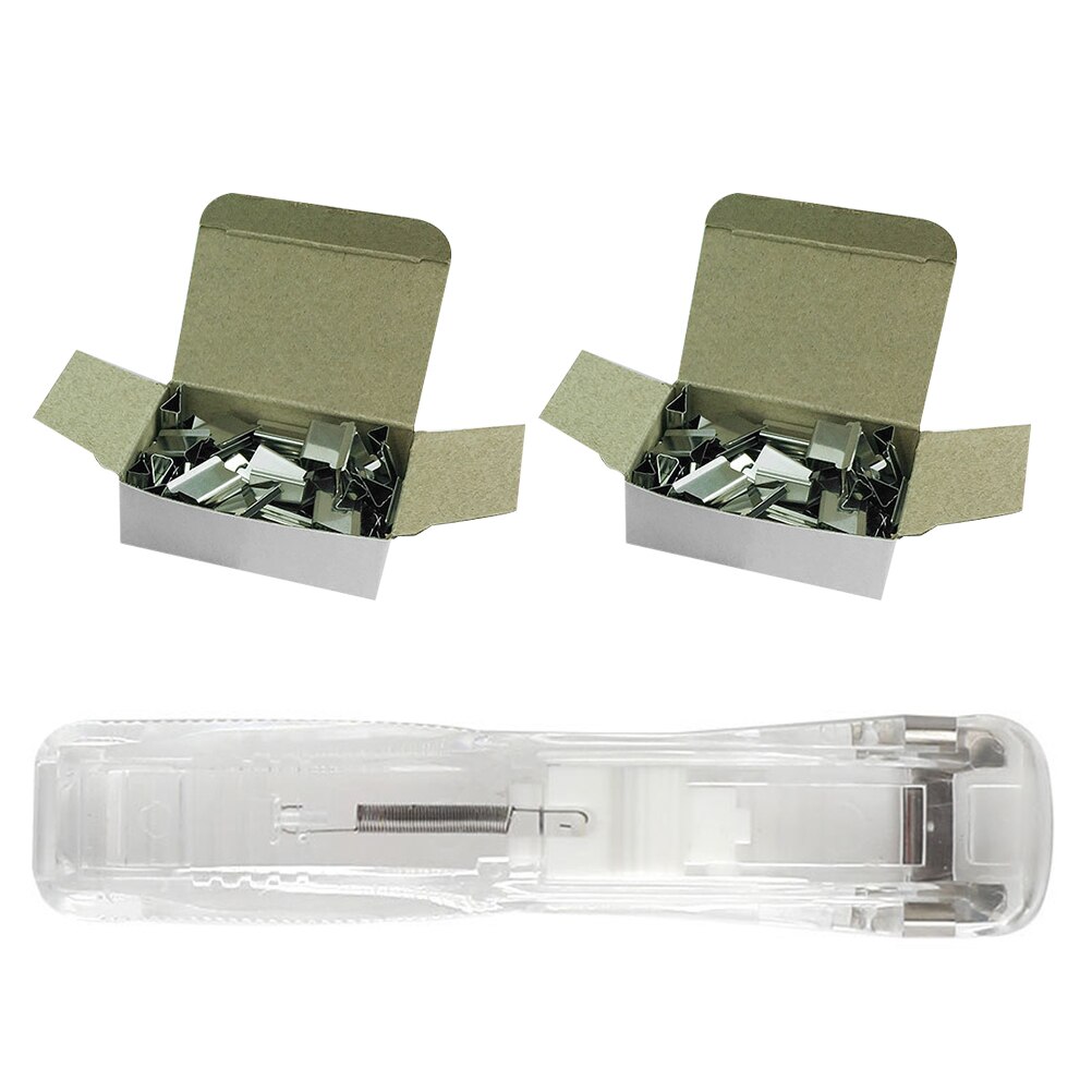 1 Set of Portable Stapler Book Binding Tools Paper Clips Dispenser for Office