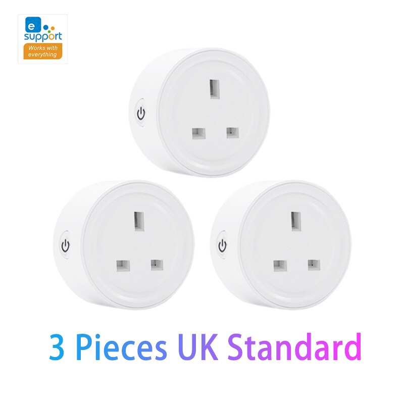 EWeLink ZigBee Smart Plug Socket Outlet US UK Standard Remote Voice Control For Alexa For Samsung SmartThings Smart Home: 3 Pieces UK
