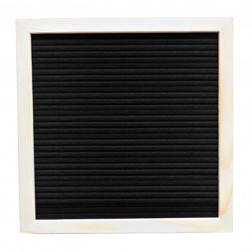 Handmade Square Frame Felt 460 Letter Set Message Board with Bracket Home Decor: Black