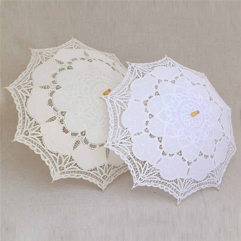 Yo cho mireasa nunta umbrela dantela alba umbrela de soare broderie manuala accesorii foto accesorii decor