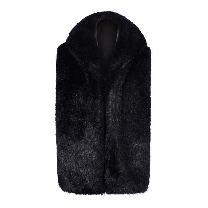 Jacket Men Faux Fur Vest Jacket Sleeveless Winter Body Warm Coat Hooded Waistcoat Gilet