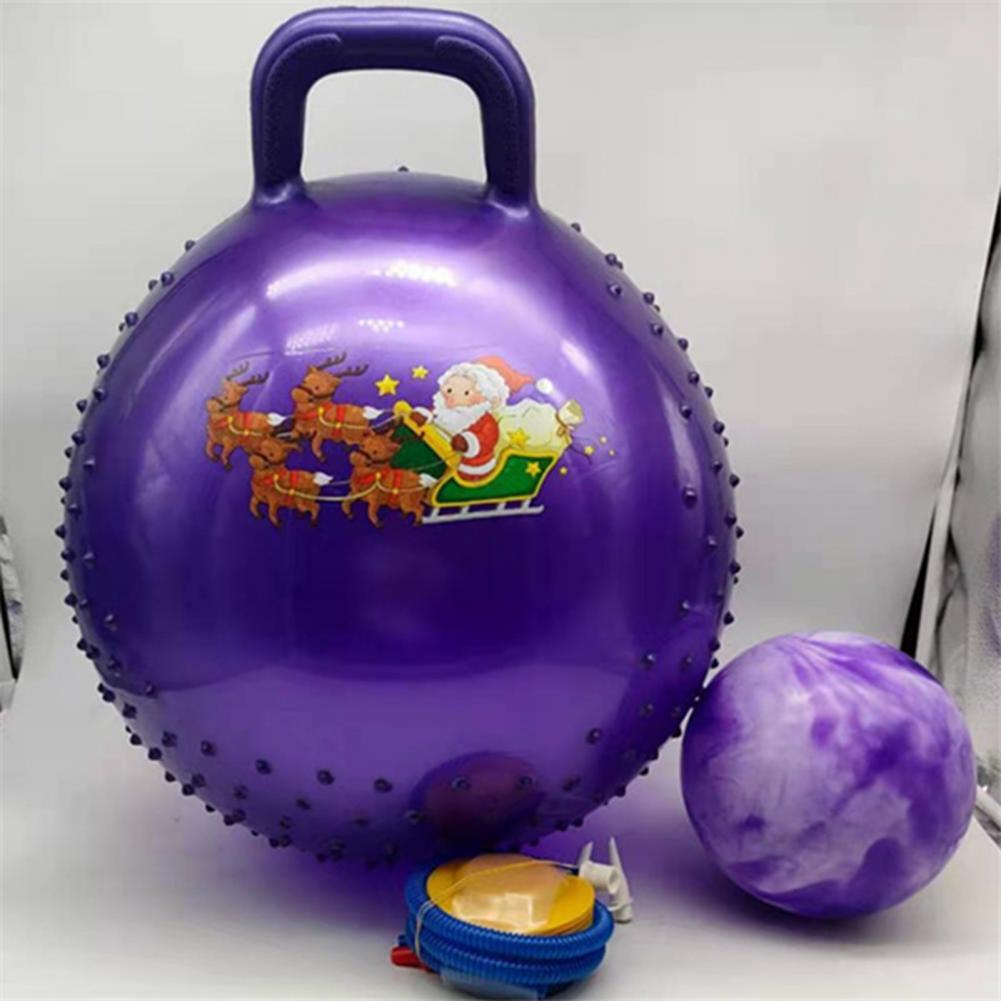 Set di palline per Yoga in PVC Set di palline per tramoggia anti-scoppio tema natalizio gonfiabile Set di palline rimbalzanti con manico in PVC per Fitness fisico