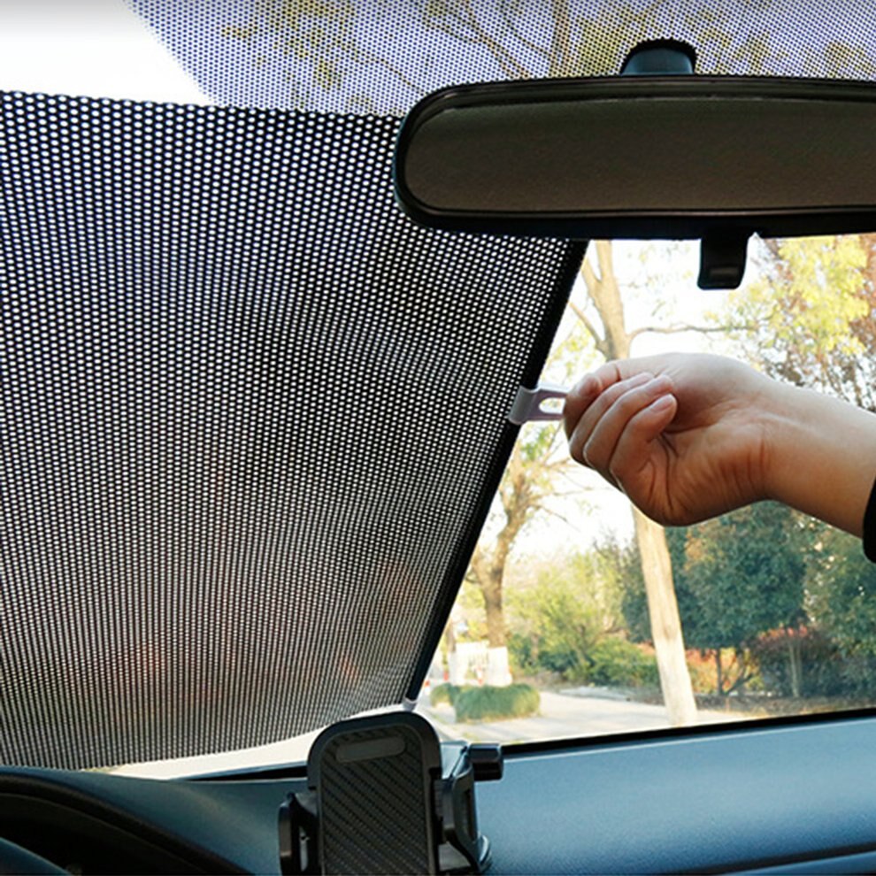 1 Pc Auto Automatische Intrekbare Zon Blok Sluiter Side Window Blok Netto Punt Zonnescherm Auto Zonnebrandcrème Telescopische Gordijn