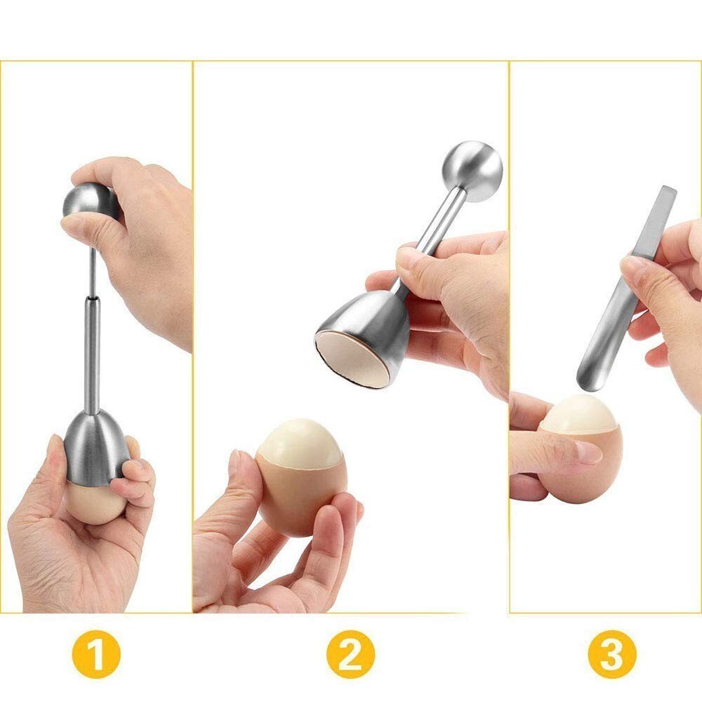 5PCS/set Stainless Steel Boiled Egg Topper EggShell Cracker Opener Tools Kitchen Gadgets