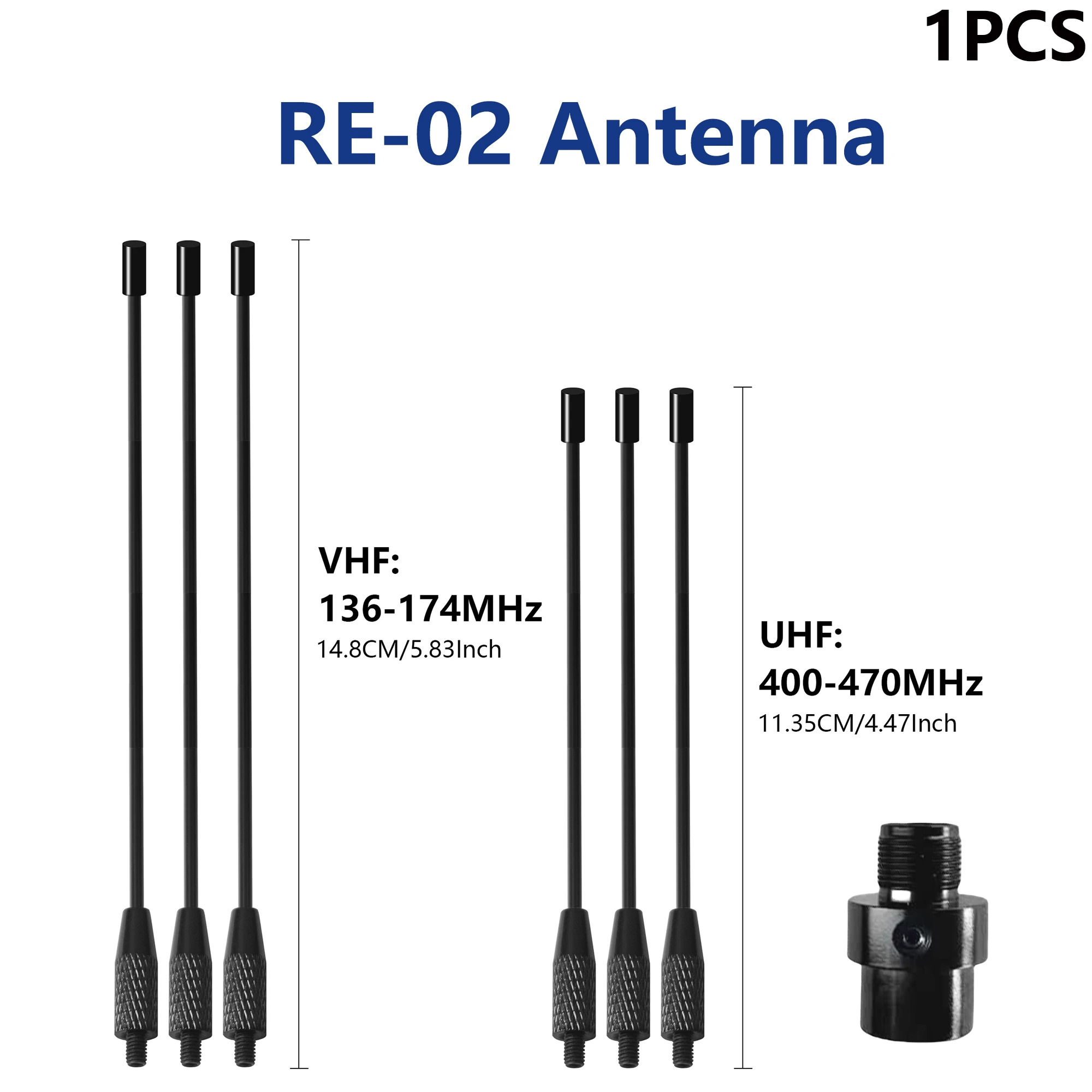 RE-02 antena de Radio móvil para coche, señal reforzada de doble banda UHF 144/430MHz, rejilla de tierra omnidireccional para Radio transceptor de coche: Otros