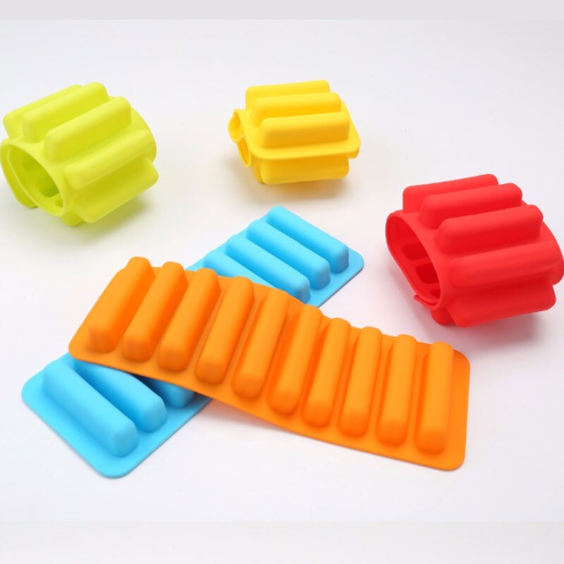 10- gats cilindervormige ijsblokjesvorm in de vorm van een vinger, siliconen ijsvorm, chocoladevorm voor een feestje, willekeurige kleur
