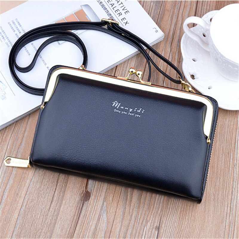 Vrouwen Tas Grote Scherm Telefoon Tas Vrouwen Portemonnee Lange Rits Schoudertas Mode Messenger Bag Portemonnee Lederen Crossbody portemonnee