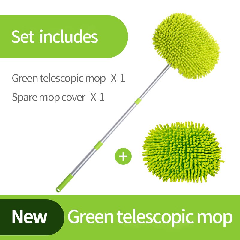 Autowasseretteborstel Cleaning Mop Chenille Bezem Verstelbare Telescopische Lange Handvat Auto Cleaning Tools Draaibare Borstel Auto Accessoires: Mop and Cover