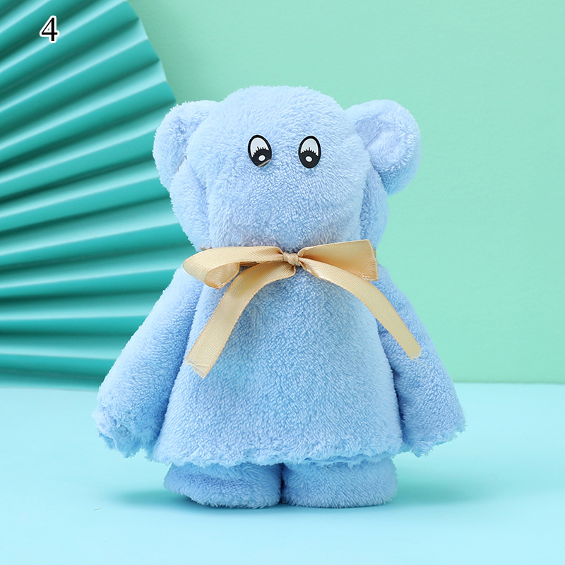 Cartoon Bear Coral Fleece Towel Absorbent Coral Velvet Towel Shower Hair Face Hand Towel Wedding Party Bathroom Towels: 4