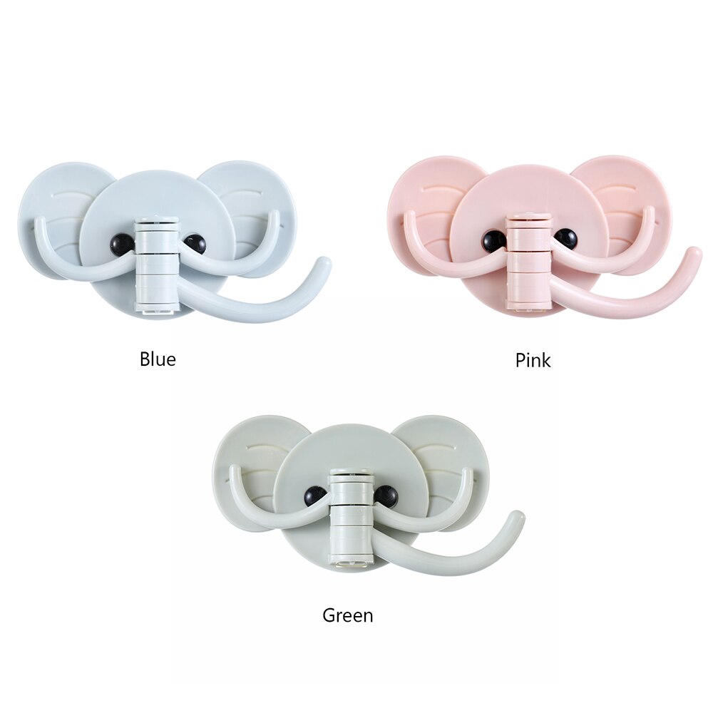 Rotary Elephant Traceless Sticking Hook Towel Storage Rack Seamless Adhesive Hooks Wall Hanger Bathroom Kitchen Supplies