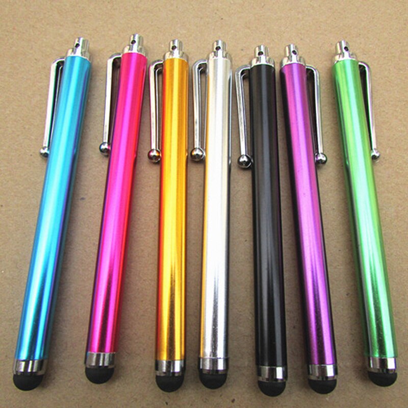 20 stks/partij Aluminium Metal Stylus Touch Screen Pen voor Mobiele Telefoon Tablet Touchscreen Pen Briefpapier Materiaal Escolar