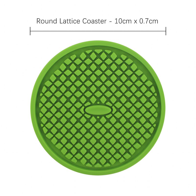 ME.FAM-tapis rond en Silicone flocons de neige en treillis, dessous de verre antidérapant isolant thermique, tapis de bol, décoration de bureau et cuisine: Lattice Green